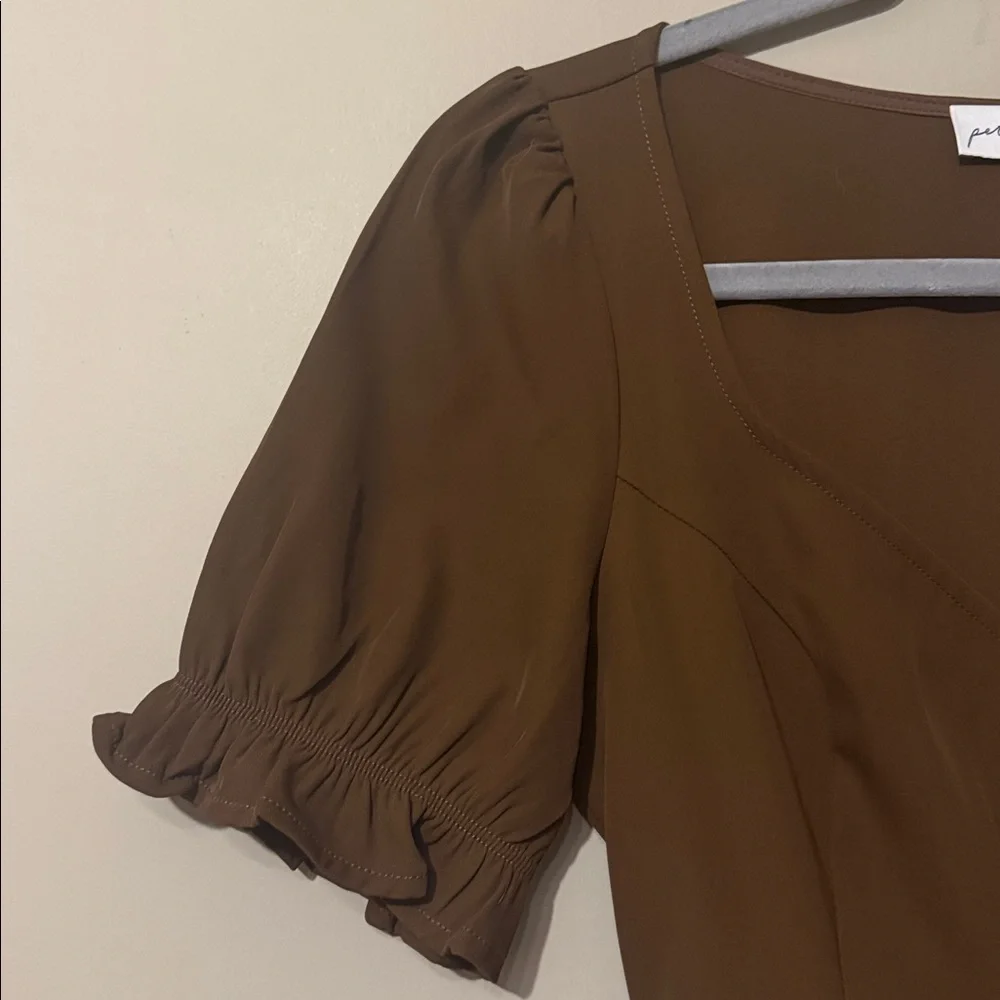 NWT- Petal & Pup Kameran Peplum Top, Chocolate, XS - Picture 8 of 12